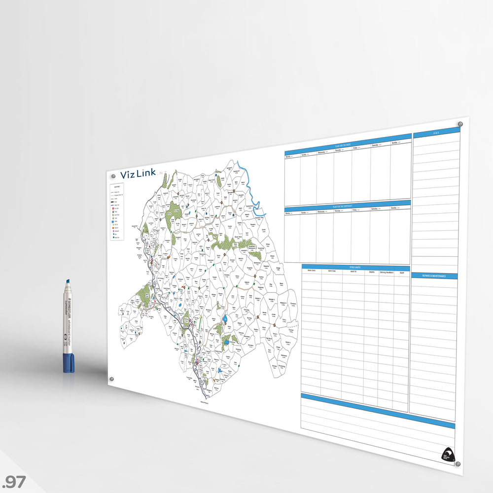 Drystock Farm Map & Grid Vizlink Whiteboard #97